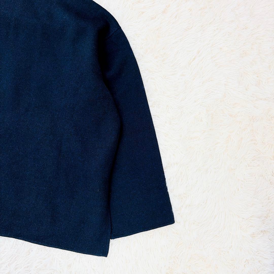 【美品】ソフィードール　ラムウールカシミヤリバーショートコート　ネイビー