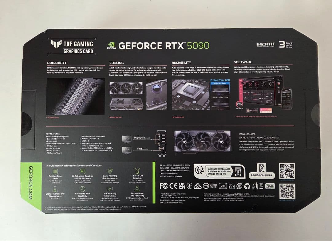 グラフィックボード・グラボ・ビデオカード ASUS TUF Gaming GeForce RTX5090 32GB