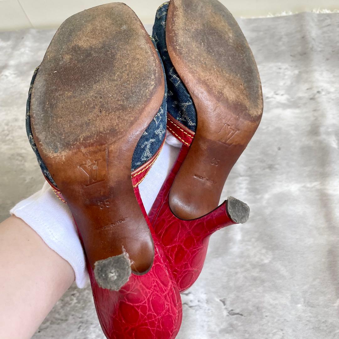 ルイ・ヴィトン モノグラム ミュール デニム マルチカラー 35 22.5㎝