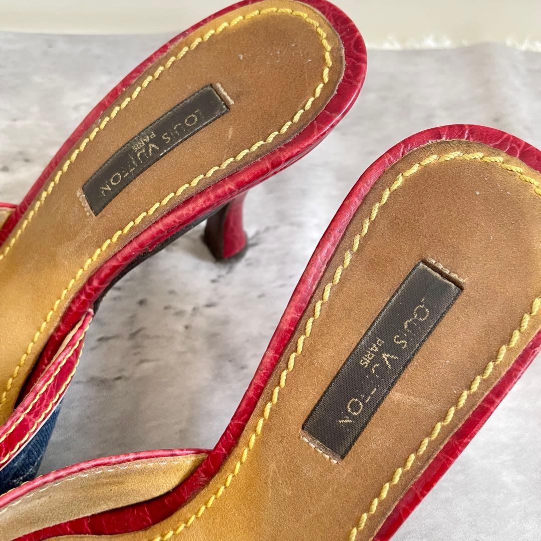 ルイ・ヴィトン モノグラム ミュール デニム マルチカラー 35 22.5㎝