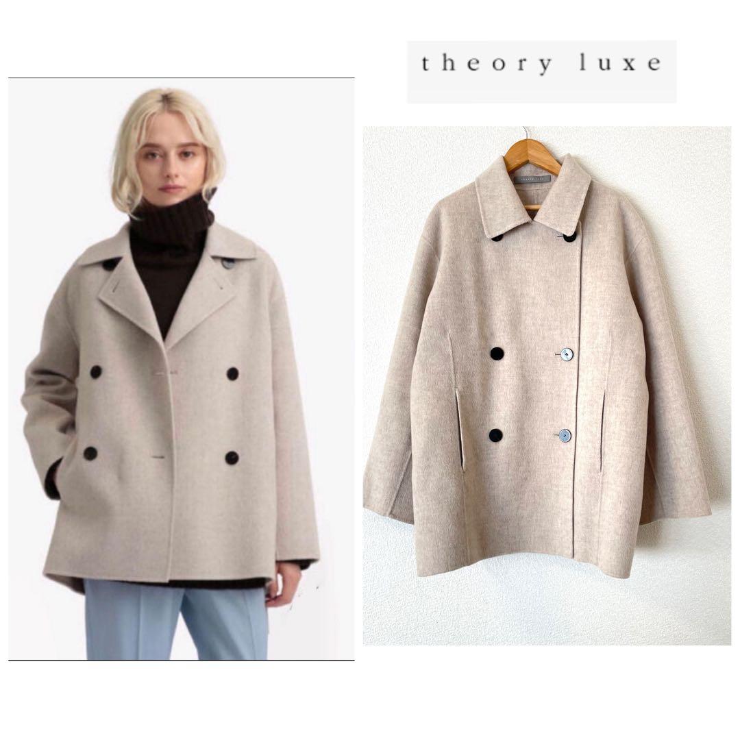 Theory luxe 38 カシミヤ混ダブルフェイスコート