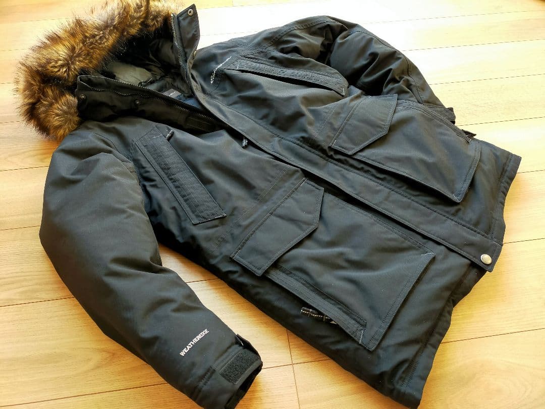 美品 Eddie Bauer エディーバウアーファー付フードダウンコート黒