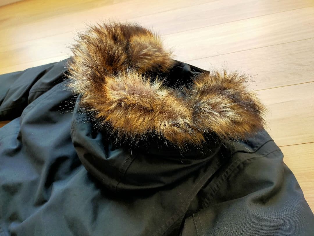 美品 Eddie Bauer エディーバウアーファー付フードダウンコート黒