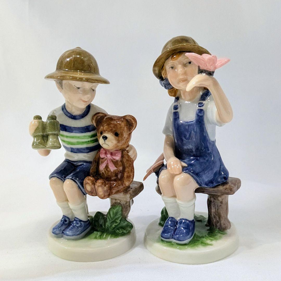 R コペンハーゲン　ミレニアム2004年プレート　フィギュリン2体　プラケット