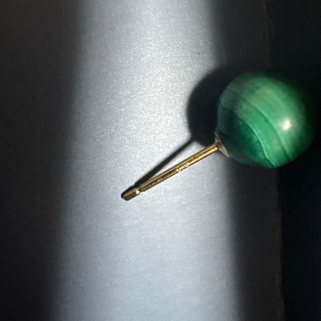 みつ様　純金K18マラカイト天然石2点