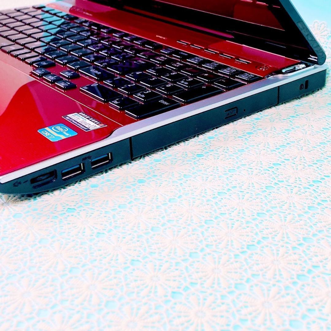 美品✨️Corei7✨️おしゃれ赤❣️ノートパソコン！大容量1TBカメラ付きブルーレイ
