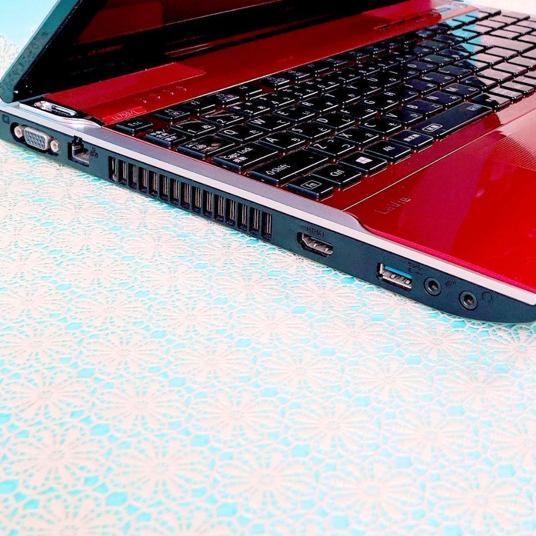 美品✨️Corei7✨️おしゃれ赤❣️ノートパソコン！大容量1TBカメラ付きブルーレイ