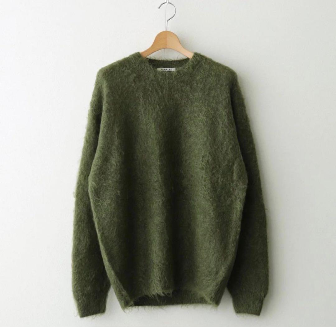 トップス AURALEE BRUSHED SUPER KID MOHAIR KNIT