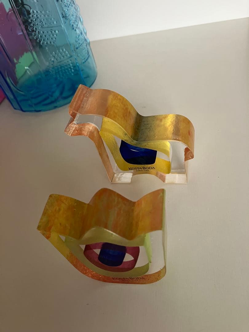 KOSTA BODA ガラスのオブジェ ホース、チューリップ2点セット