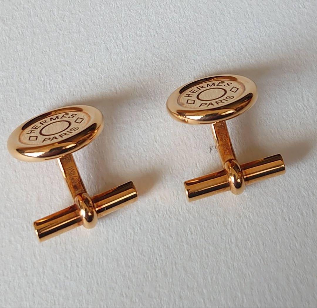 HERMÈS エルメス クル・ド・セル カフスリンク 18K