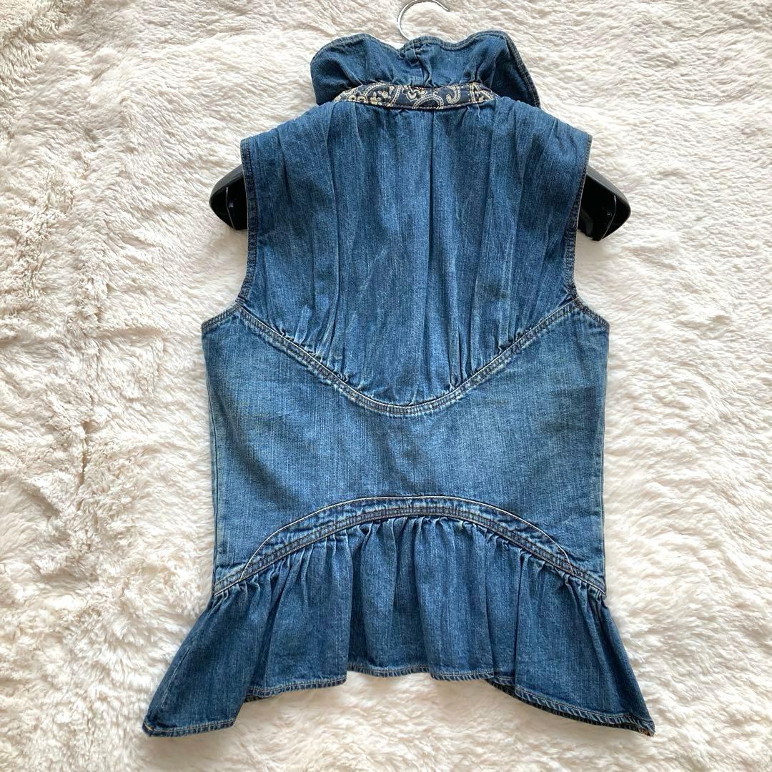 【美品】ISSEY MIYAKE×Lee デニムギャザーデザインジレ