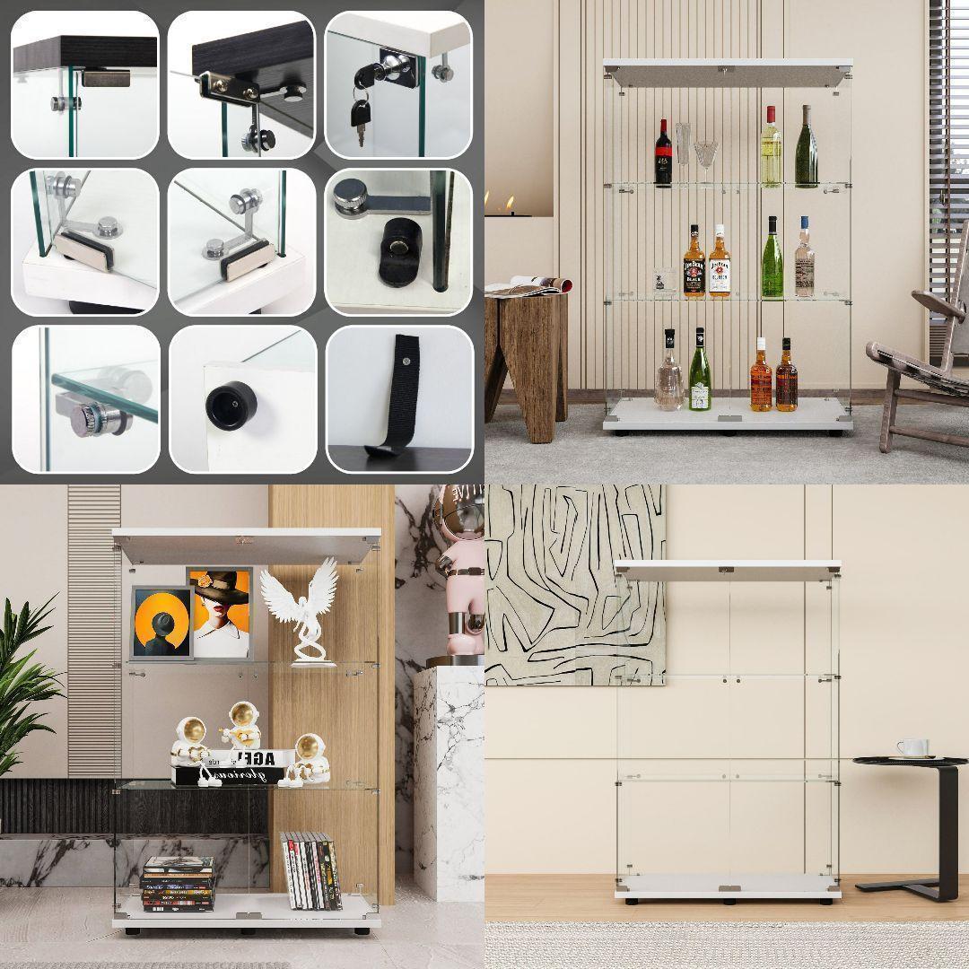 ガラスケース 3段両扉x1999コレクションケース フィギュア 棚 ショーケース