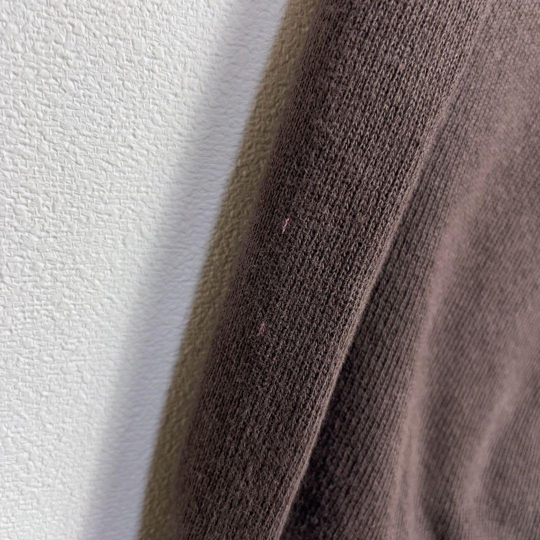 【超希少】ステューシー スウェット 90s スカル ワンポイント刺繍ロゴ 茶