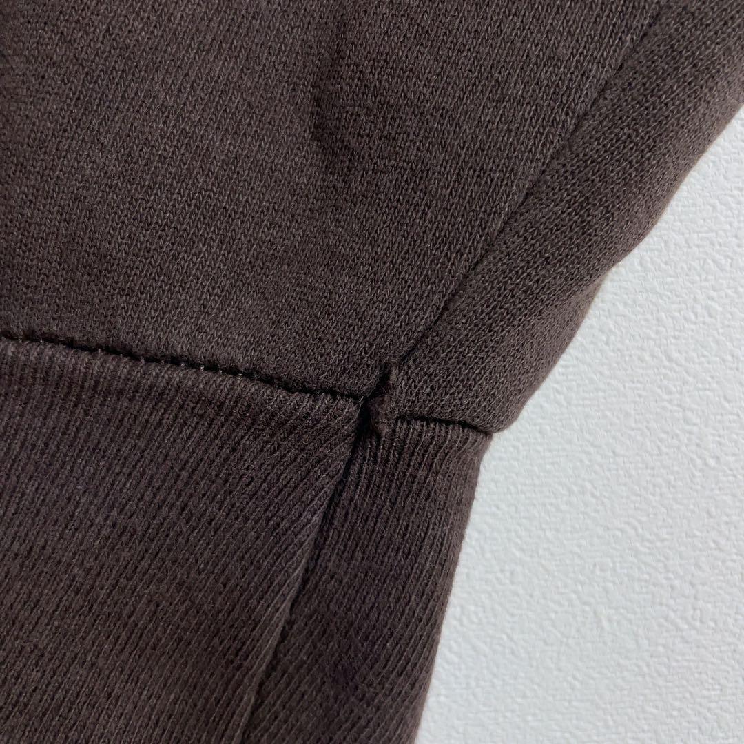 【超希少】ステューシー スウェット 90s スカル ワンポイント刺繍ロゴ 茶