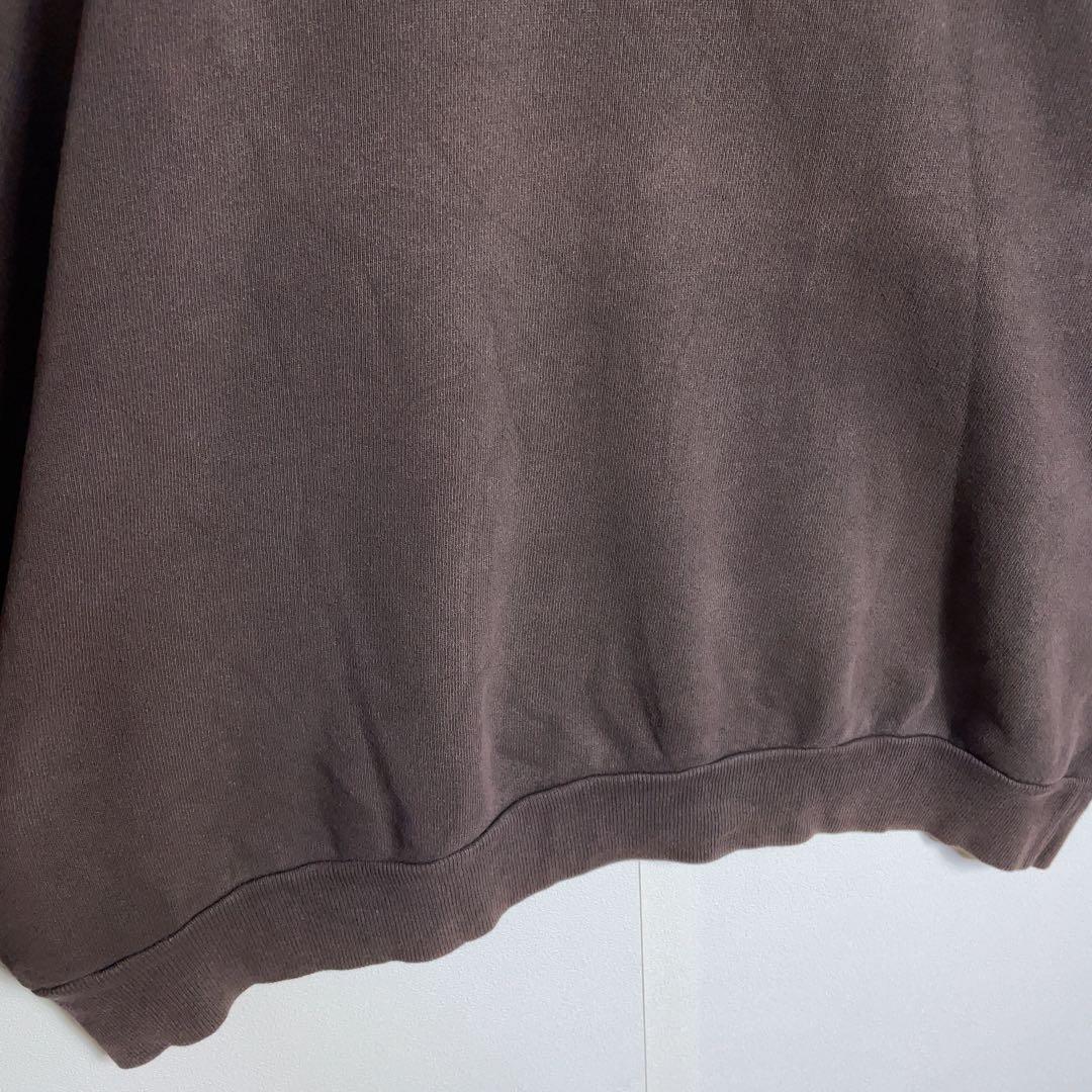 【超希少】ステューシー スウェット 90s スカル ワンポイント刺繍ロゴ 茶