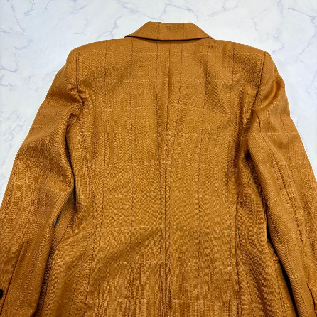 美品 ESCADA カシミヤ100% メガチェック柄 テーラードジャケット 36