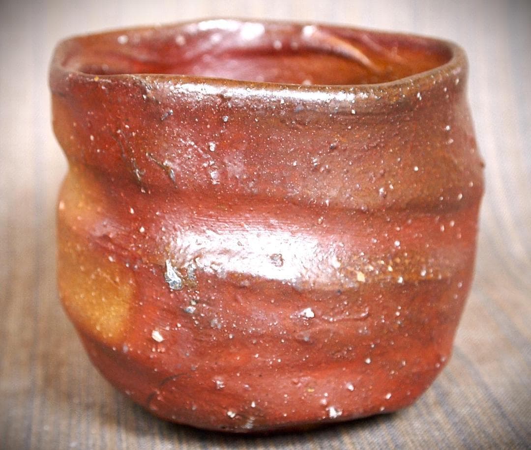 ぼたん★友利幸夫【師：末石泰節】★備前窯変焼酎杯2点