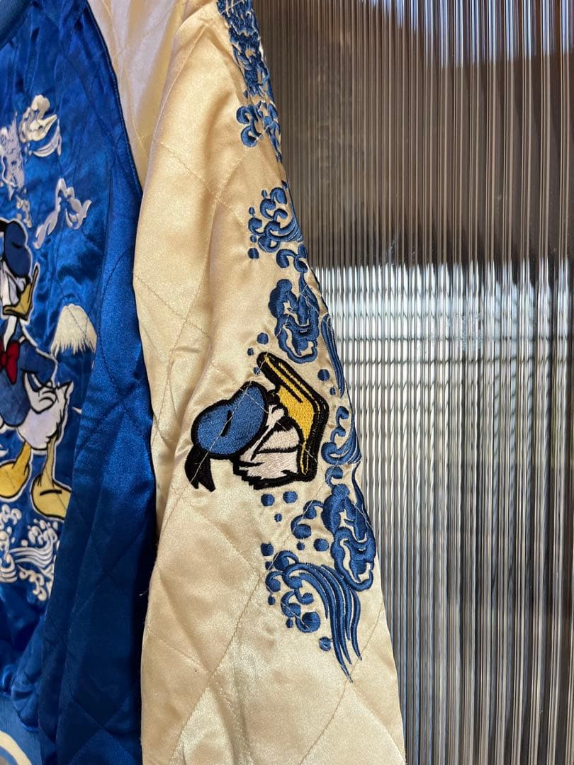 Disney ディズニー ドナルドダック スカジャン リバーシブル 刺繍 M