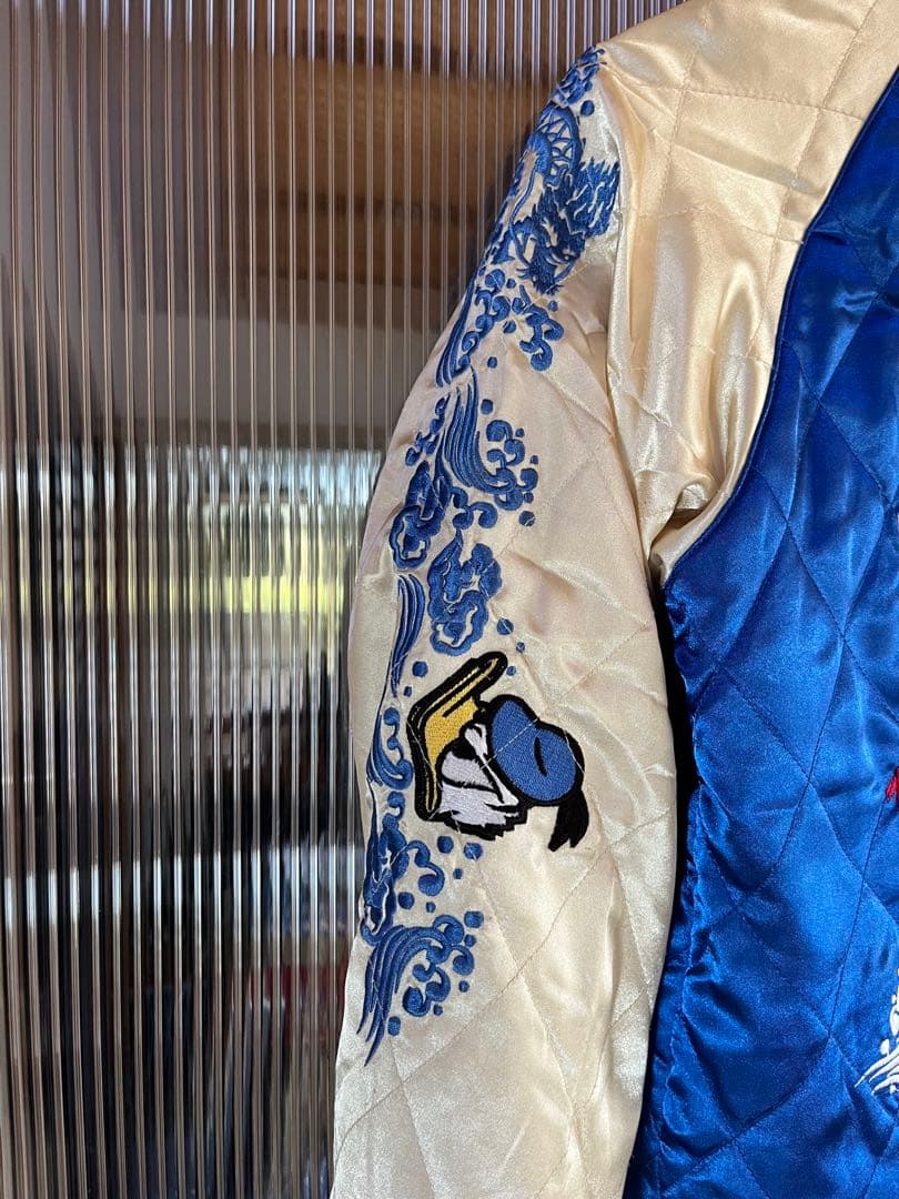 Disney ディズニー ドナルドダック スカジャン リバーシブル 刺繍 M