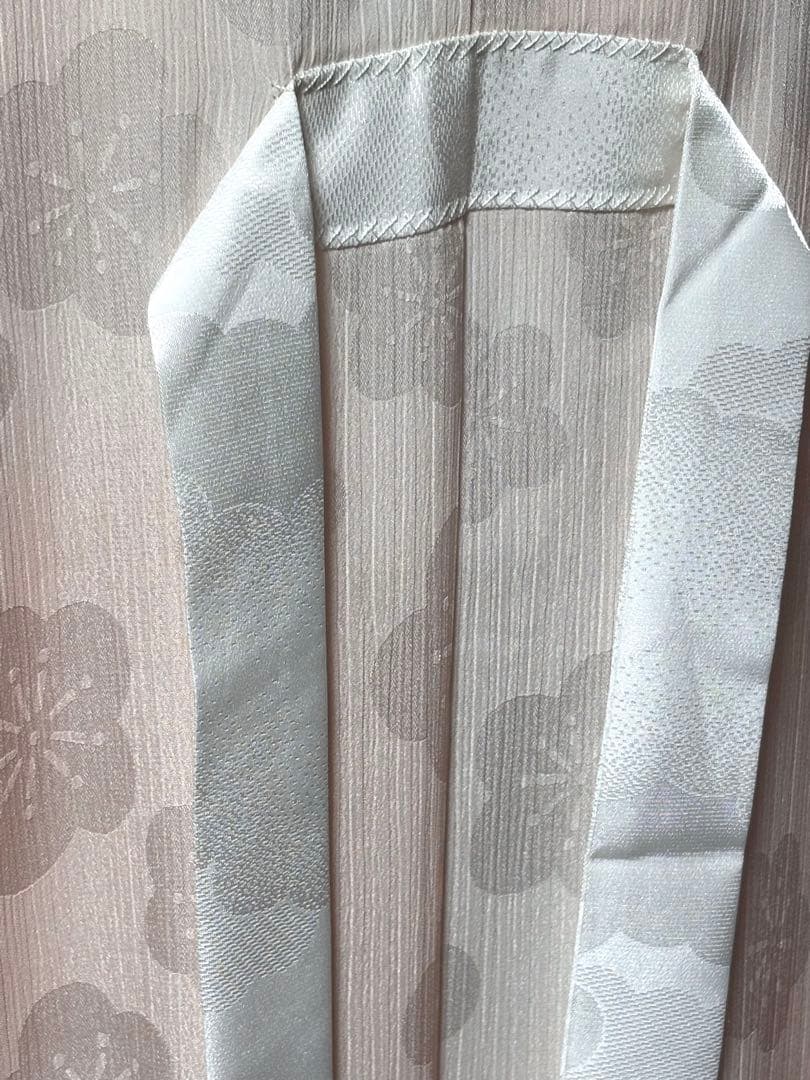 未使用品　和服　単衣　東レシルック　梅模様　無双.長襦袢(紐付)早い者勝ち