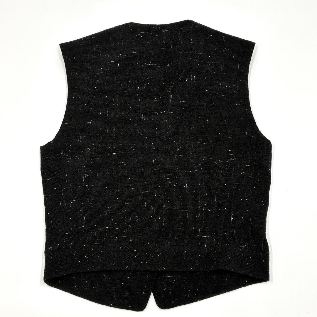 JIL SANDER ジルサンダー ベスト 黒 シルク混 ツイード調 レディース