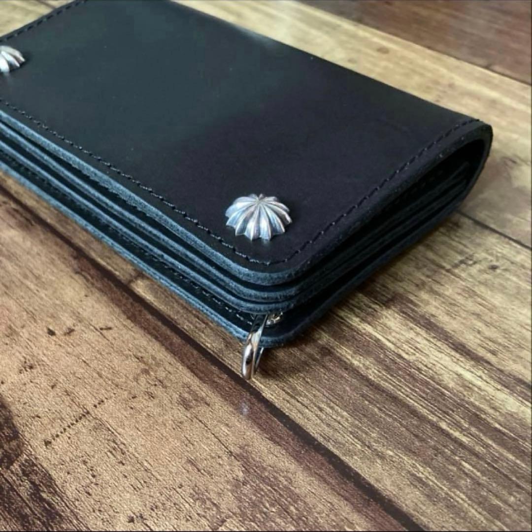 【サビオラ様ご確認用】トラッカーウォレット 新喜皮革 ホースハイド 茶芯ブラック