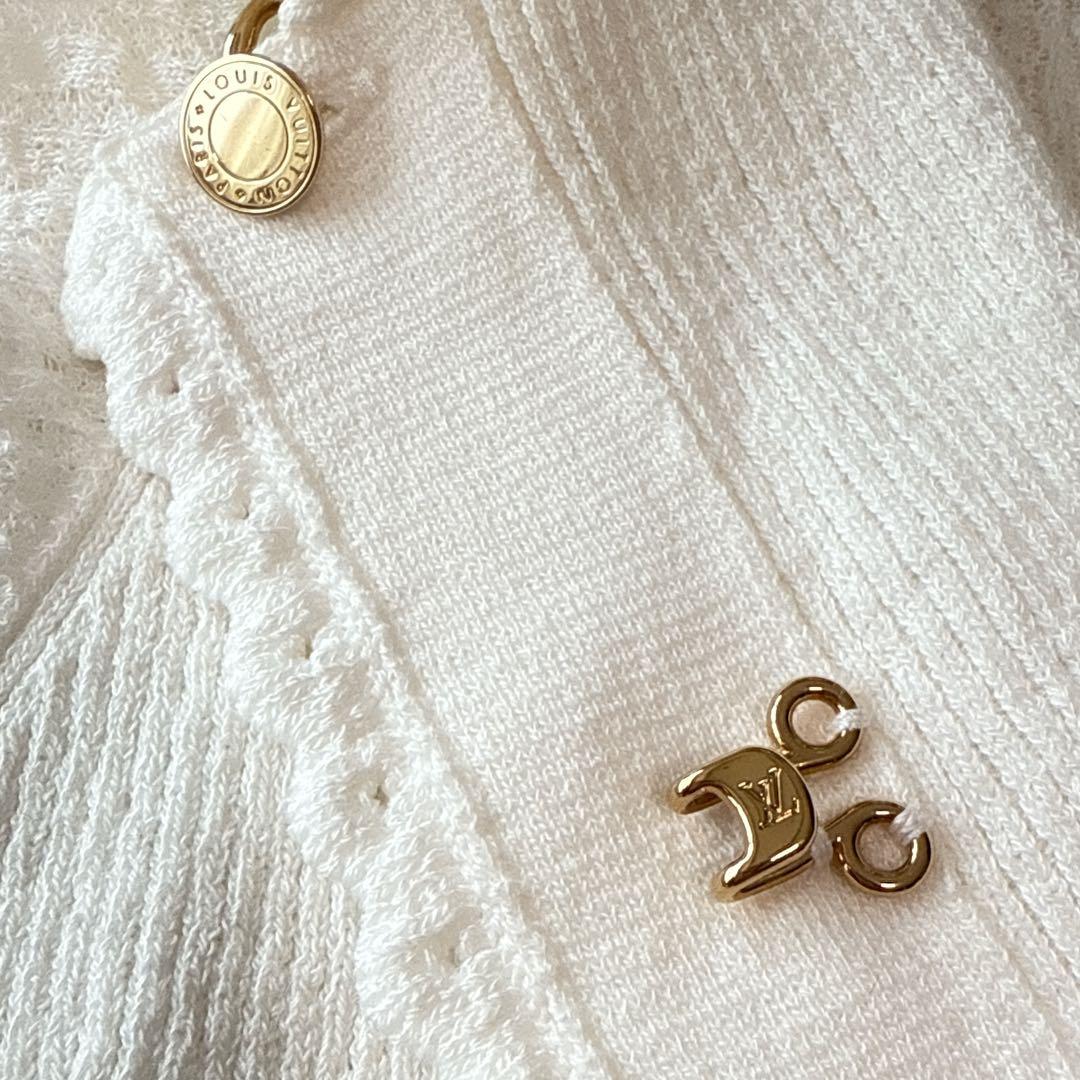 LOUIS VUITTON 半袖Tシャツ Lサイズ　ホワイト　ゴールド　リボン