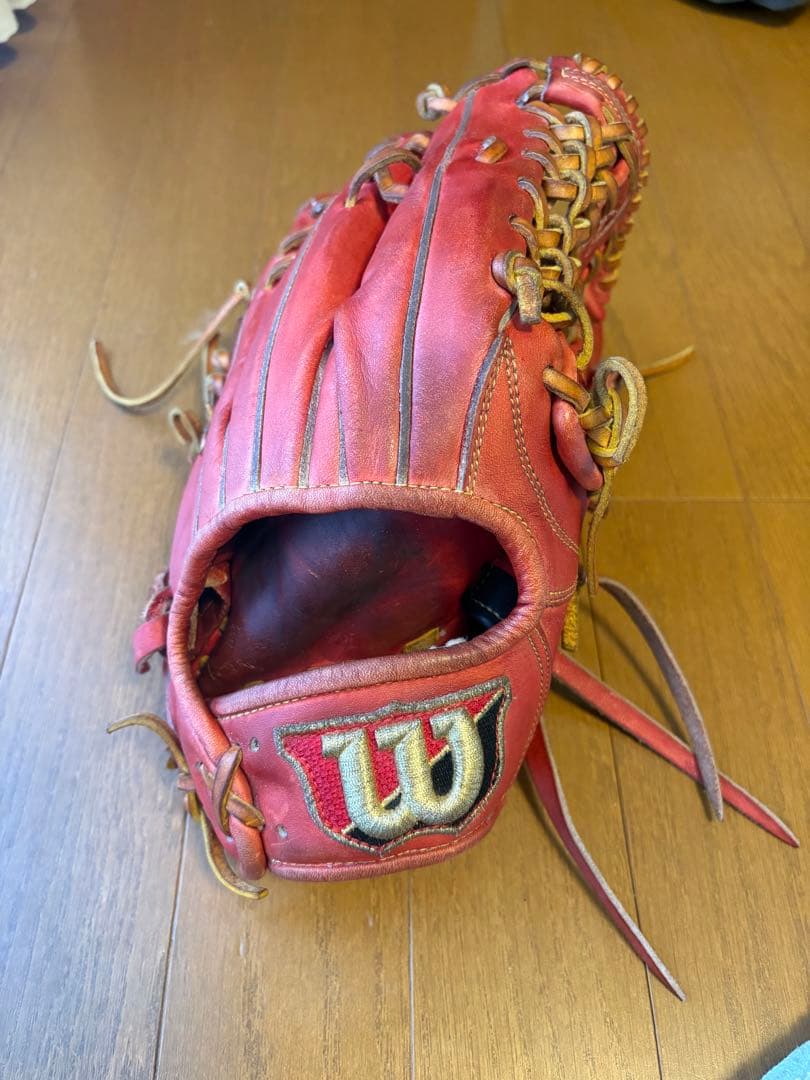 【週末限定価格】ウィルソン 外野用 軟式野球グローブ 赤