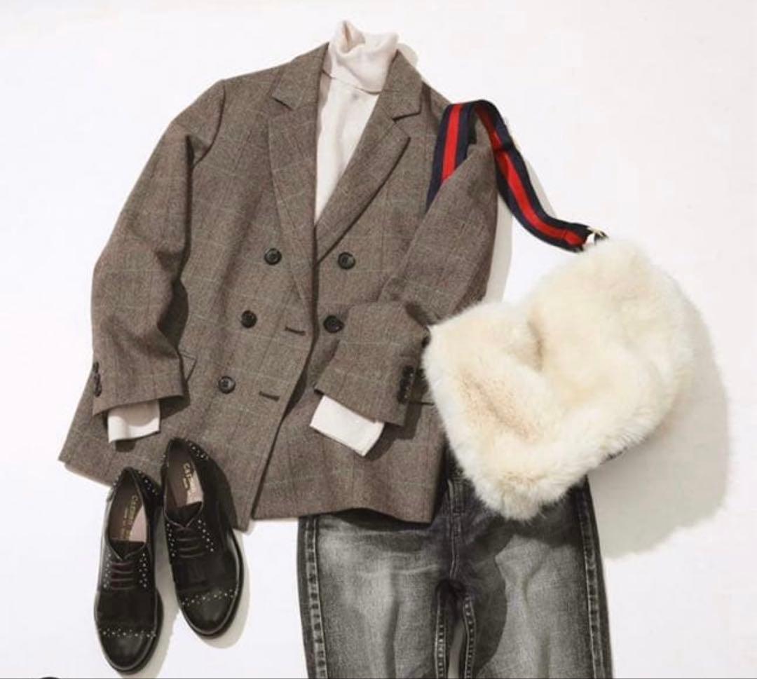 試着のみ　spick&span ウールヘリンボンジャケット　テーラードジャケット