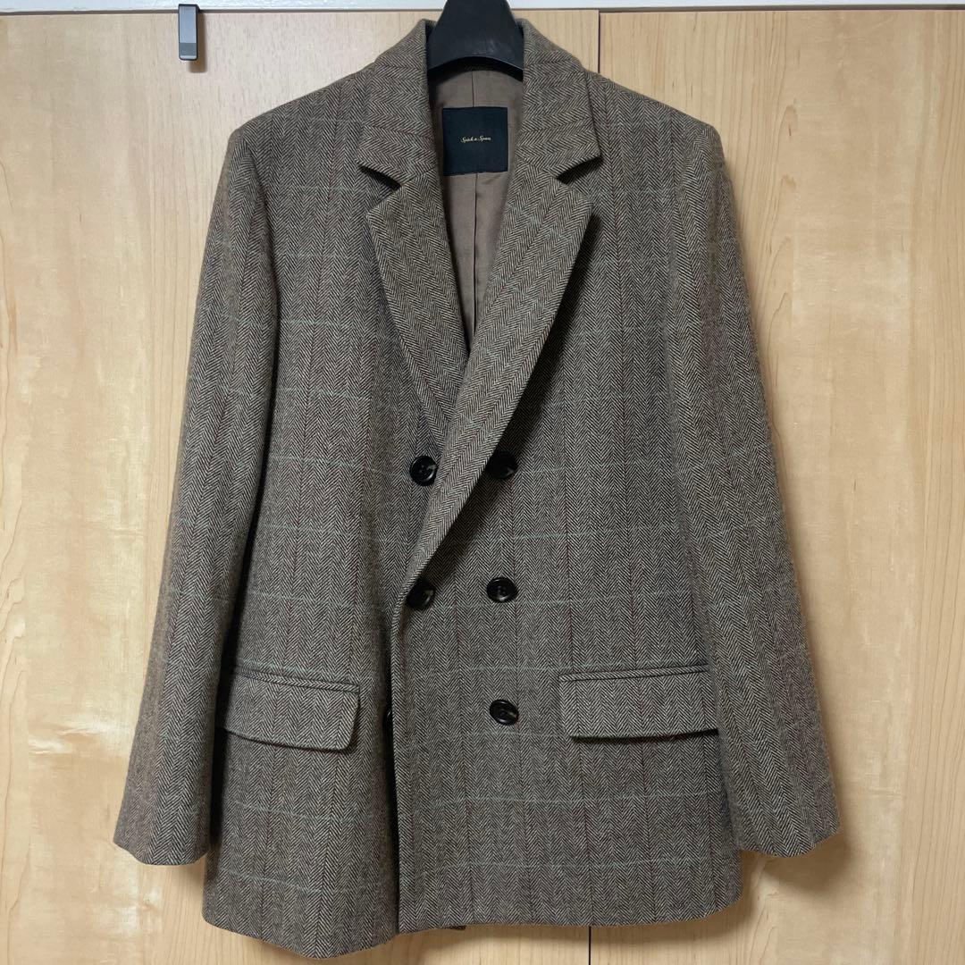 試着のみ　spick&span ウールヘリンボンジャケット　テーラードジャケット