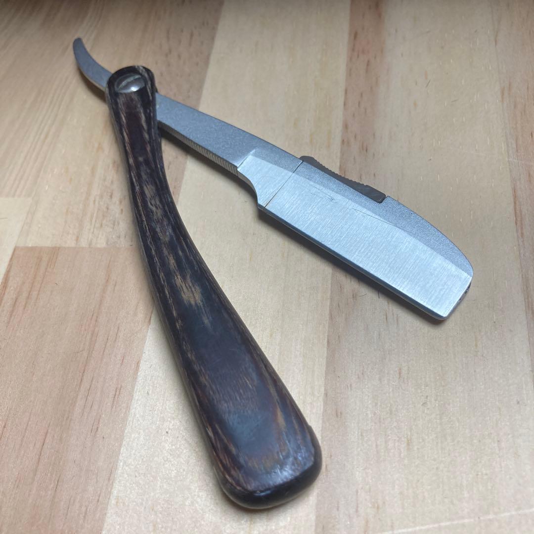 フェザー木製ハンドル ￼レザー