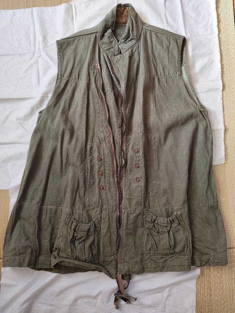 vintage イギリス軍 グリーンデニムベスト