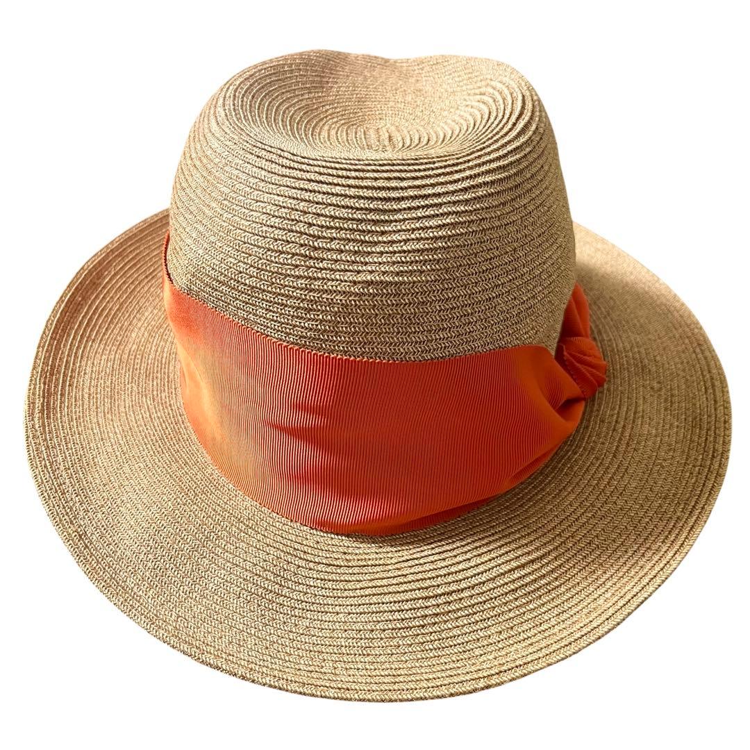 アシーナニューヨーク CAMILA カミラ ストローハット 麦わら帽子 オレンジ