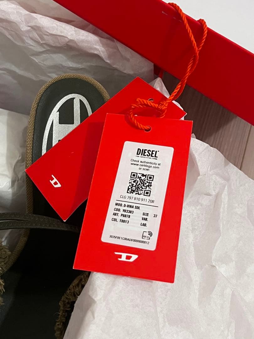 DIESEL ビジュー　ミュール ヒール　37