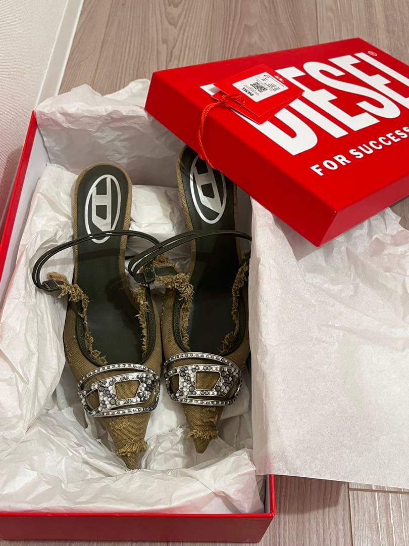 DIESEL ビジュー　ミュール ヒール　37