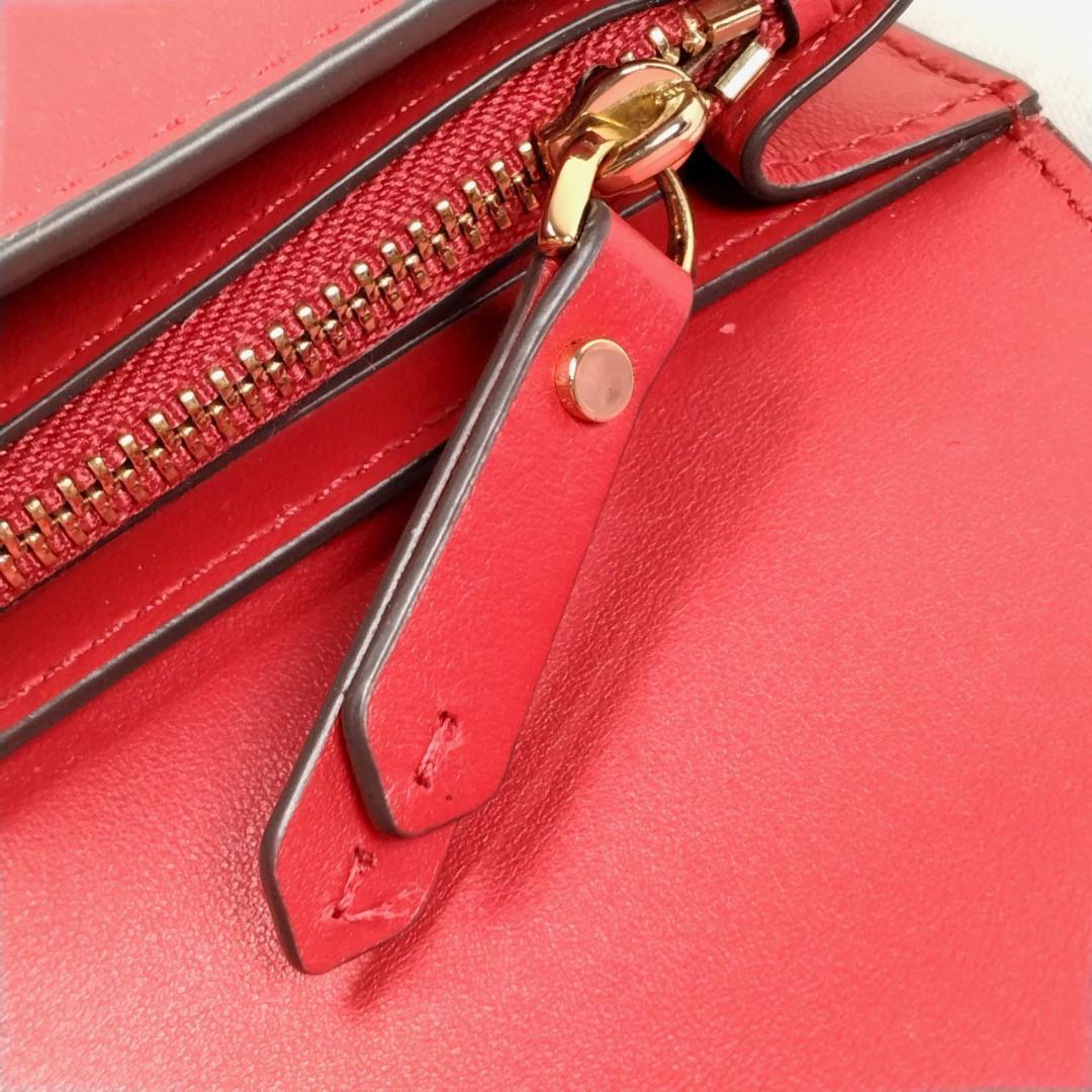 未使用ケイトスペード★ハートターンロックフラップウォレット カーフレザー本革 赤