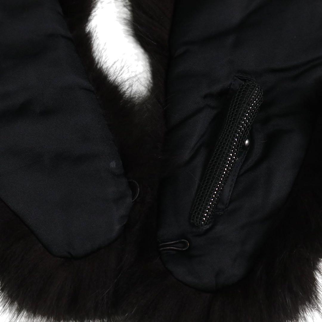 【極美品】ジョセフィーヌ銀座 フォックスファー ティペット 黒 高級毛皮 防寒