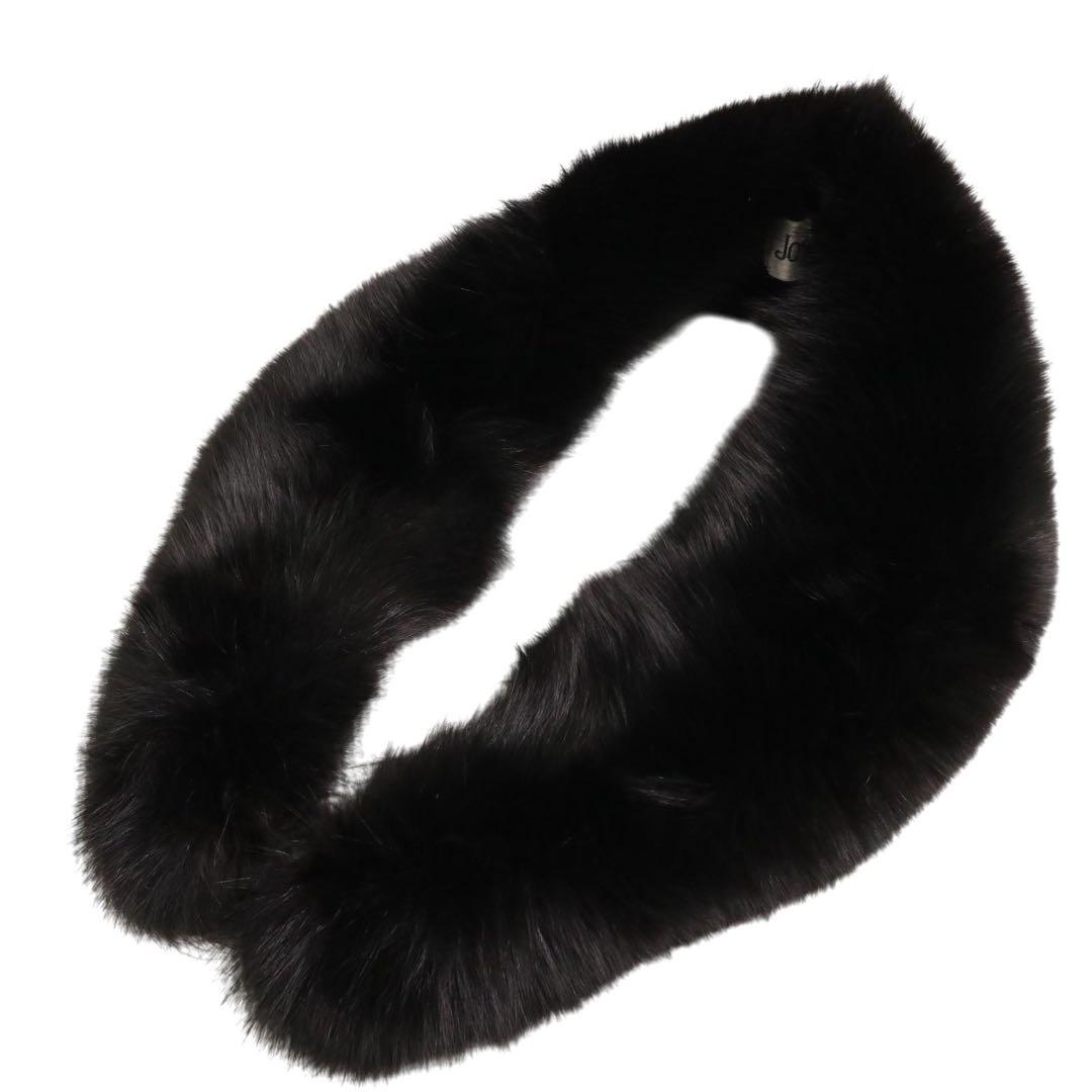 【極美品】ジョセフィーヌ銀座 フォックスファー ティペット 黒 高級毛皮 防寒