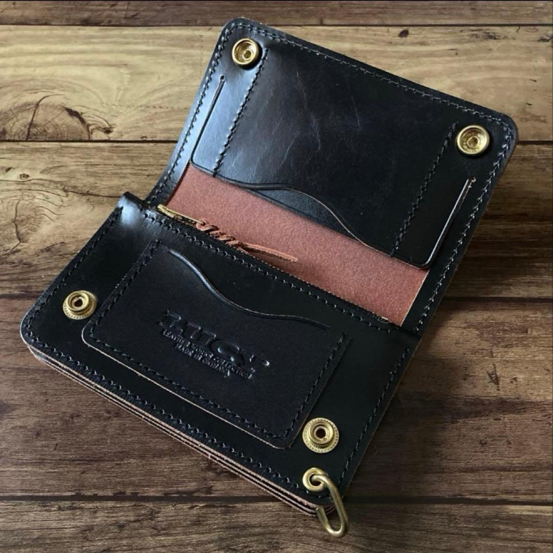 【こまきちふーかせ】ミドルトラッカーウォレット 3層【お札を折らずに収納】