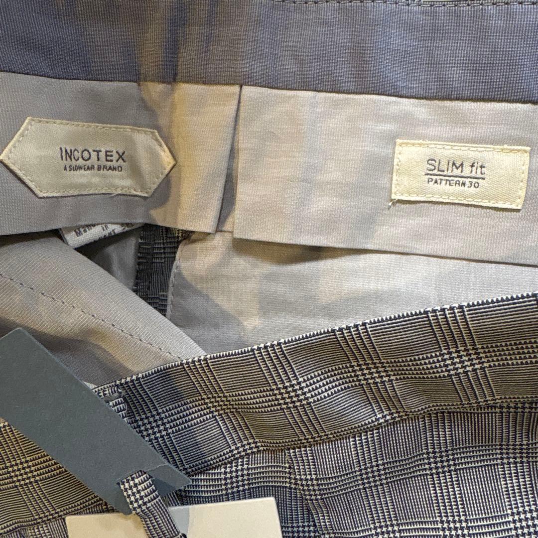 Incotex インコテックス　46 千鳥格子　スラックス