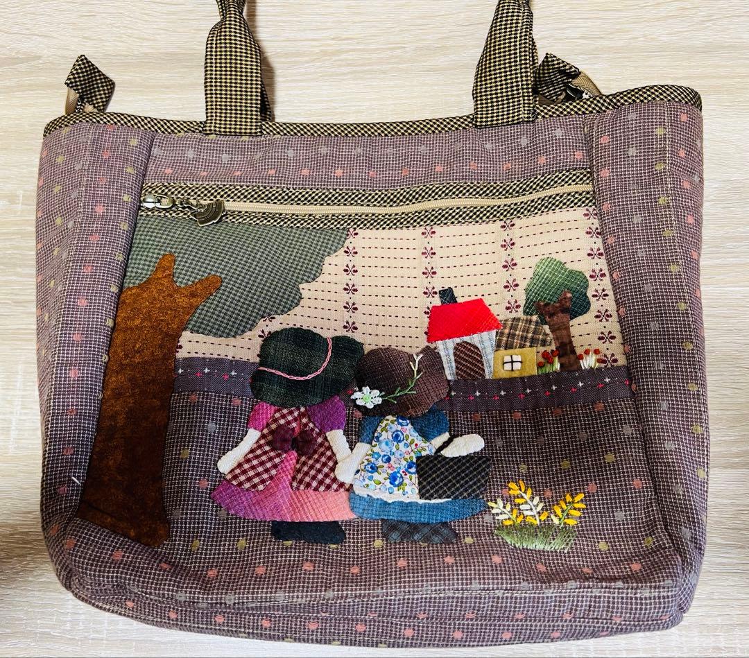 ★新作・最終出品★スーちゃん＆お友達★ハンドメイド　トートバッグ　パッチワーク大