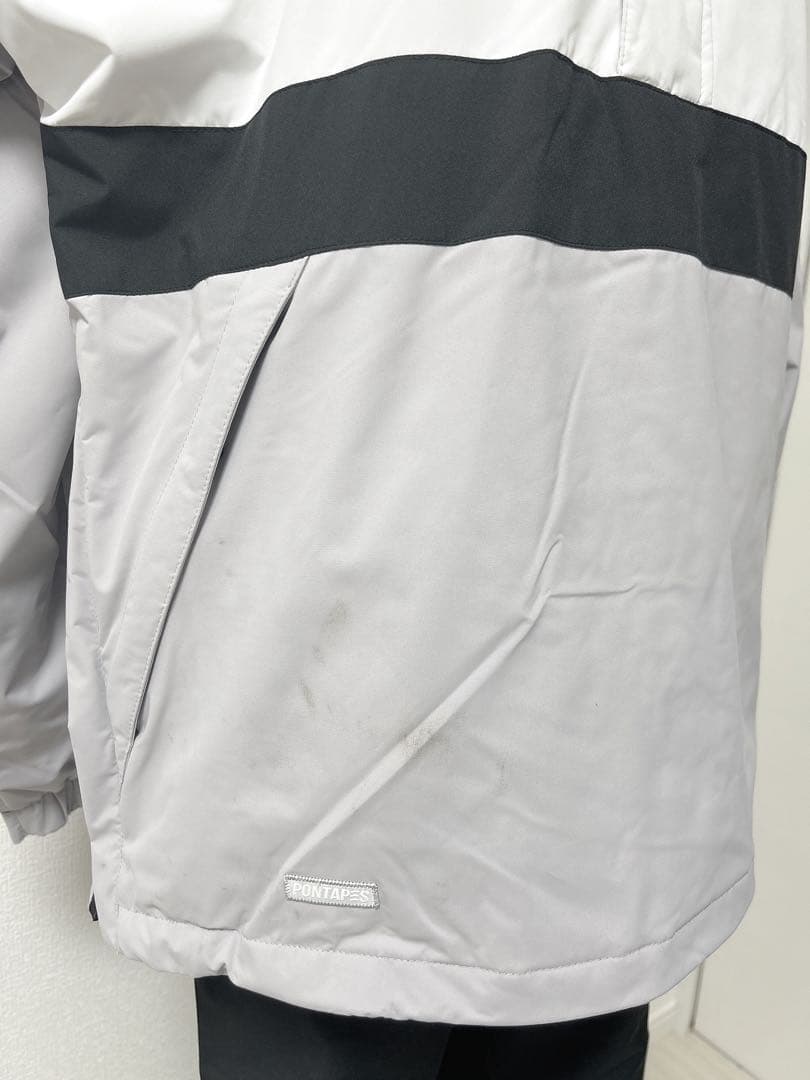 PONTAPES スノーボードウェア ユニセックス 上下セット 白 黒 グレー