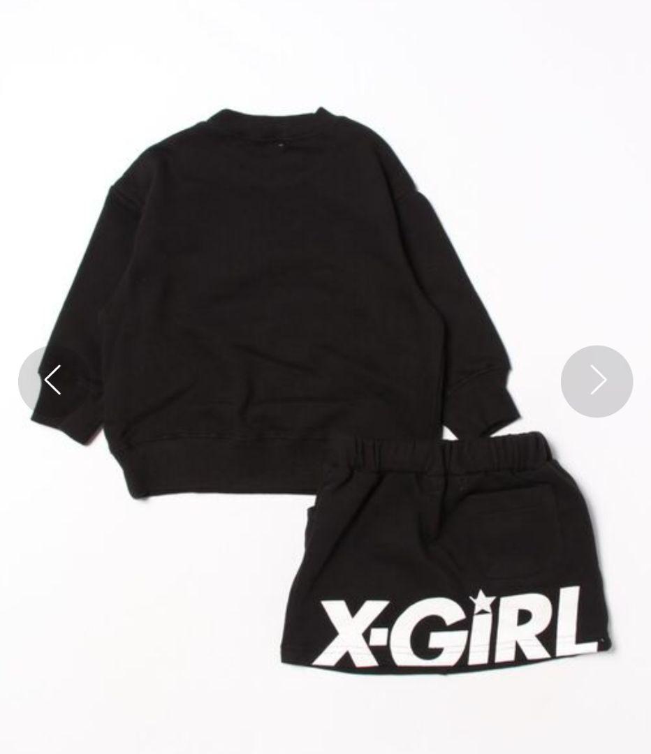 《新品タグ付き》X-girlStagesスランテッドロゴトレーナースカートSET