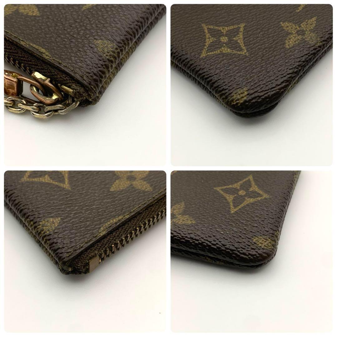 ✨美品✨ルイヴィトン ポシェットクレ ケース 小銭入れ チェーン 財布 茶