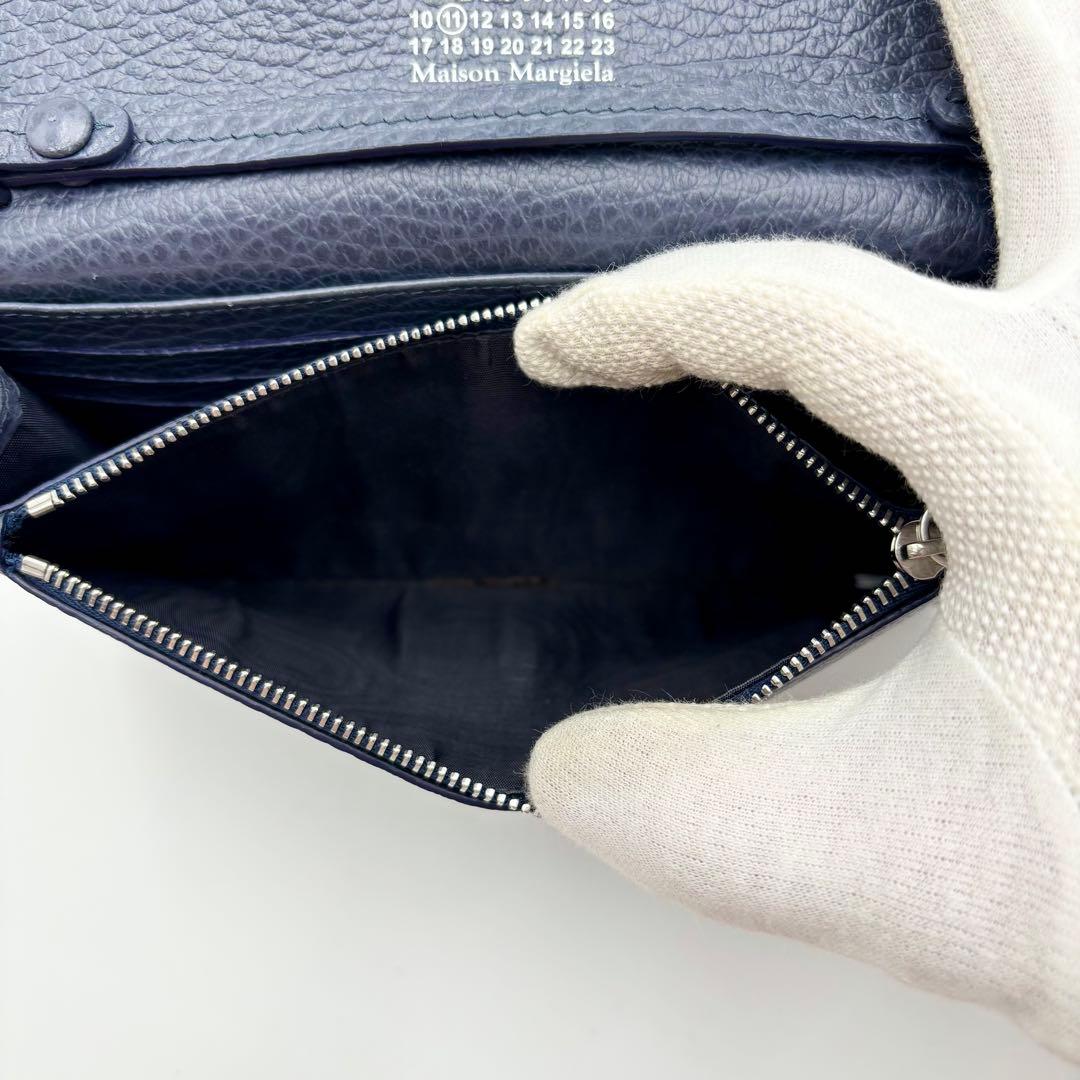 メゾンマルジェラ チェーンウォレット ショルダーバッグ ネイビー レザー