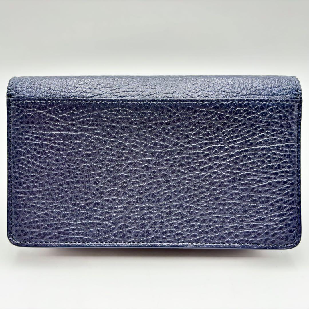 メゾンマルジェラ チェーンウォレット ショルダーバッグ ネイビー レザー