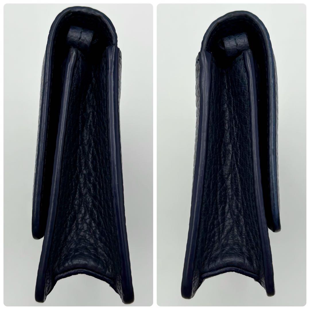 メゾンマルジェラ チェーンウォレット ショルダーバッグ ネイビー レザー