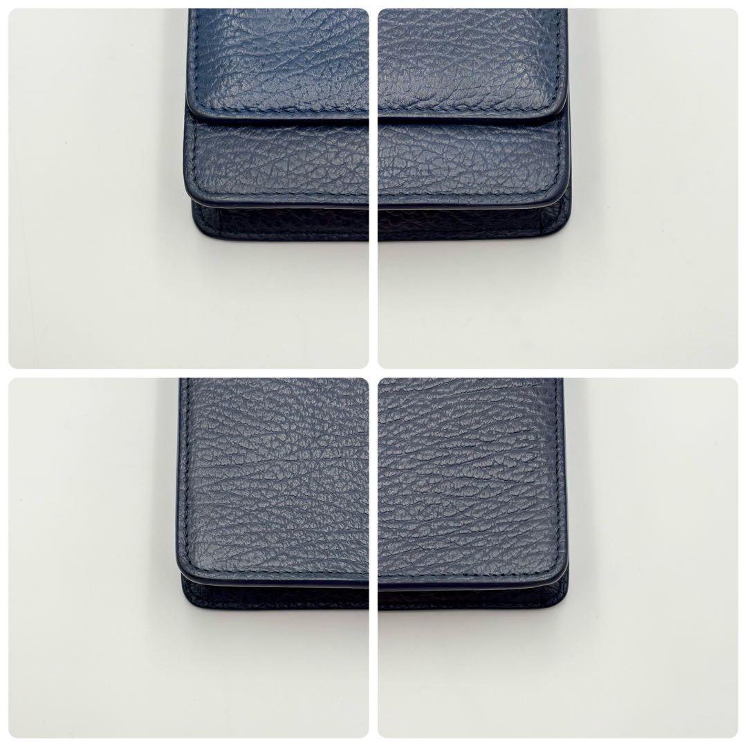 メゾンマルジェラ チェーンウォレット ショルダーバッグ ネイビー レザー