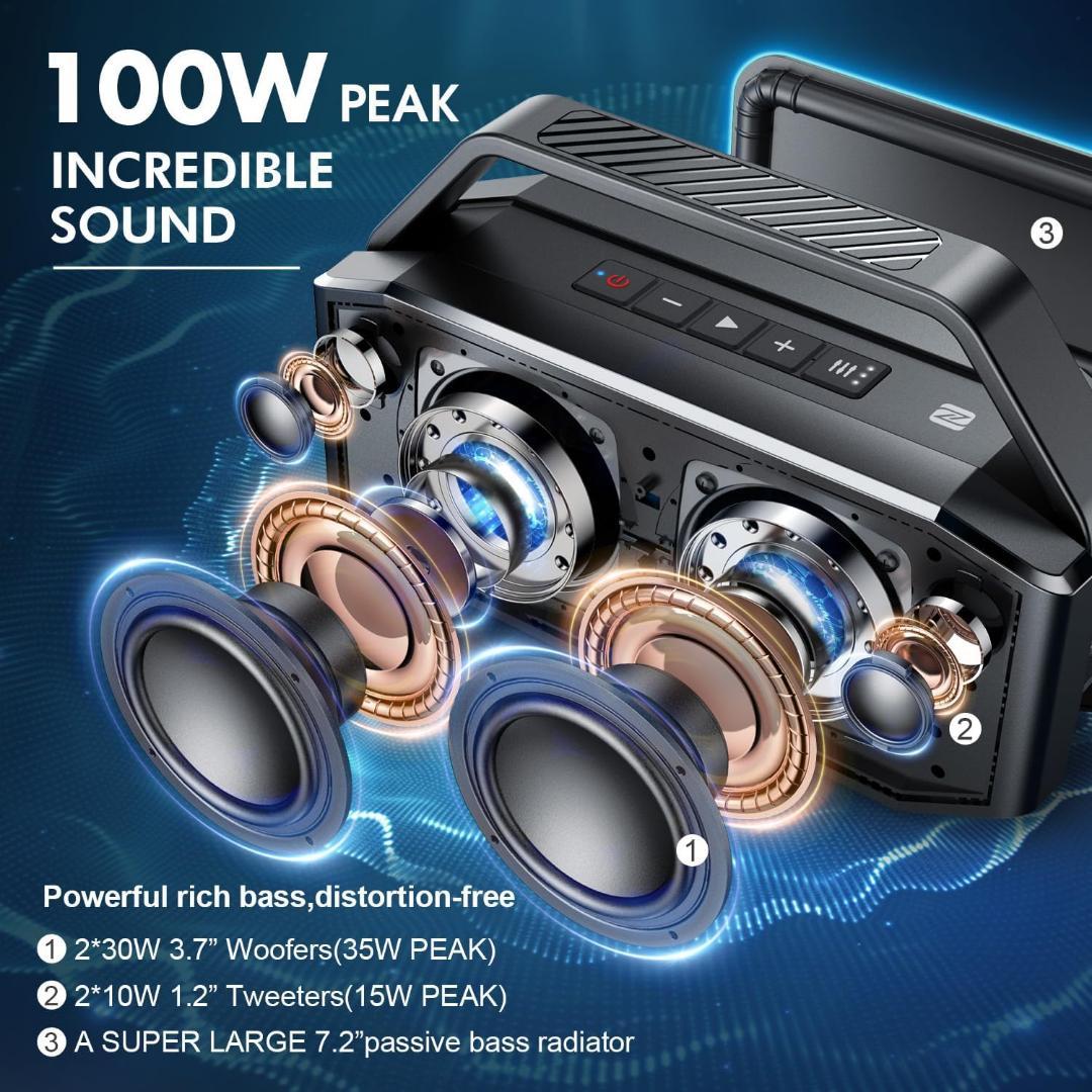 スピーカー W-KING 60W RMS 100Wピーク、スピー