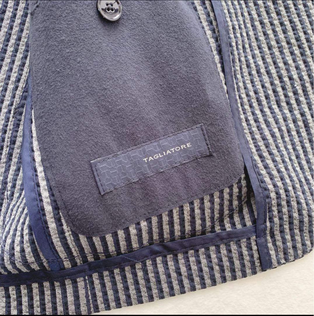 満*。様 タリアトーレ　スリーピース　シアサッカー　スーツ　ストライプ　イタリア